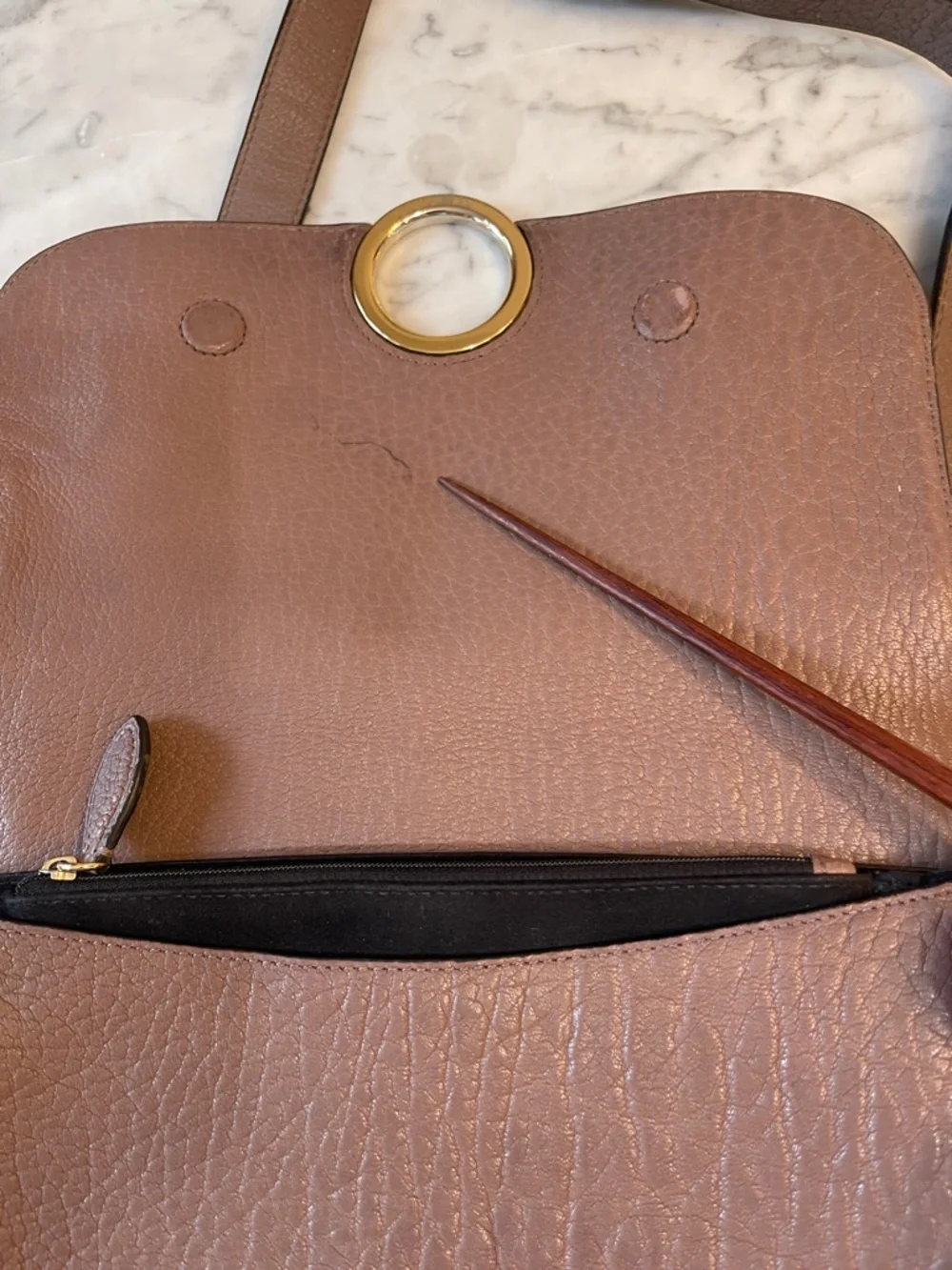Rebecca Minkoff Taupe Leather Fringe Crossbody Bag